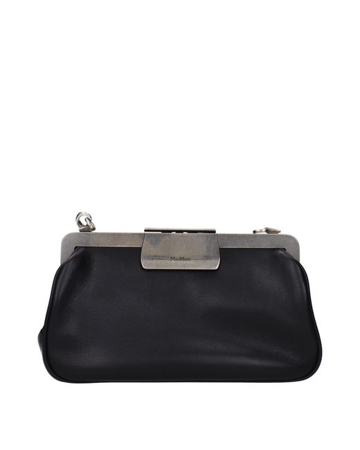 Max Mara Pochette Vrouw Leer Zwart in het Black