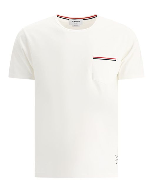 Thom Browne T -Shirt "RWB -Tasche" in White für Herren