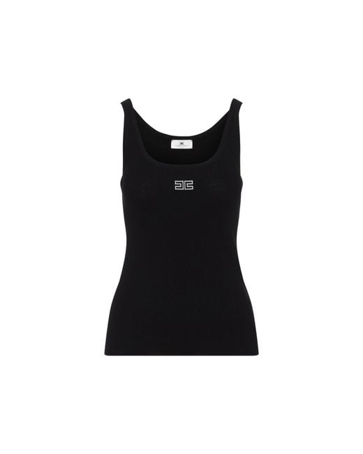 Elisabetta Franchi Black Knit Top