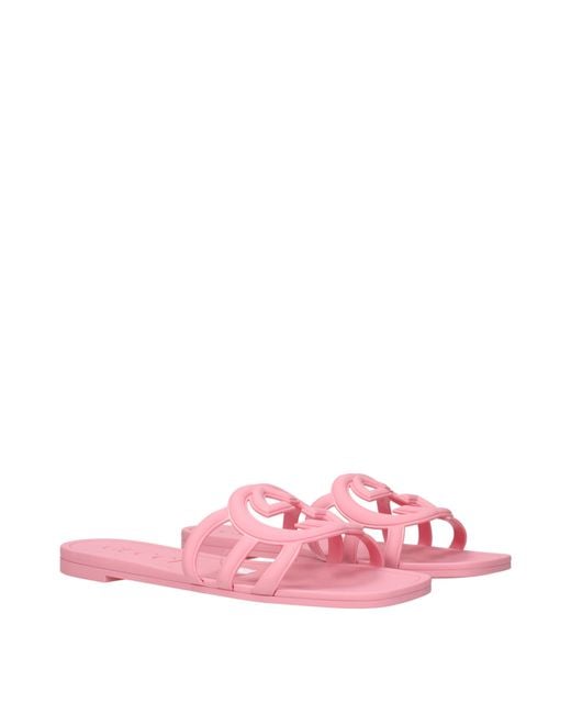 Gucci Pink Flip Flops And Clogs Rubber