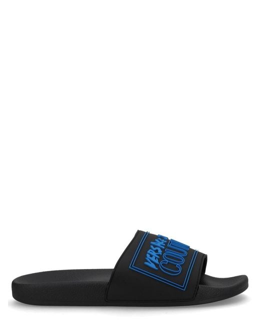 Versace Jeans Couture Blue Elastane Pvc Flat