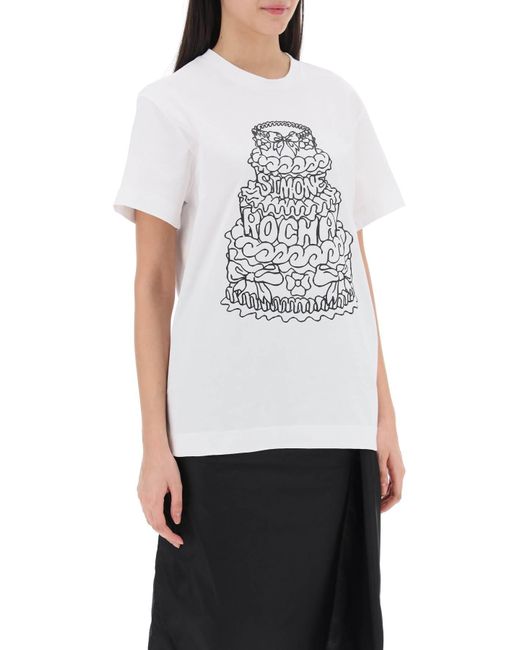 Simone Rocha Cake Crewneck T -shirt in het White