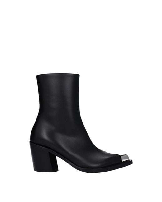 'S Stivali Di Pelle Neri di Alexander McQueen in Black da Uomo