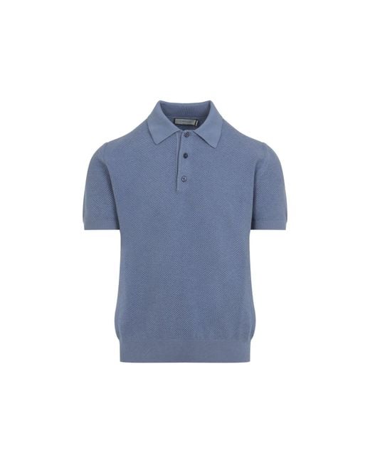 Canali Blue Knit Sweater Cotton for men