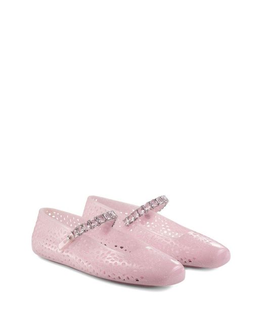 Jimmy Choo Pink The Jelly Glittered Ballets
