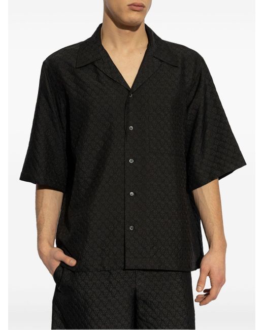 Alexander McQueen Schwarzes hemd mit kubanischem kragen und brusttasche in Black für Herren