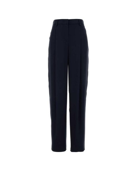 Giorgio Armani Blue Pantalone Con Pinces