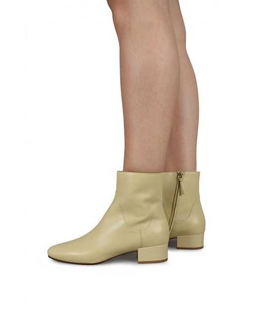 Francesco Russo White Leather Ankle Boots
