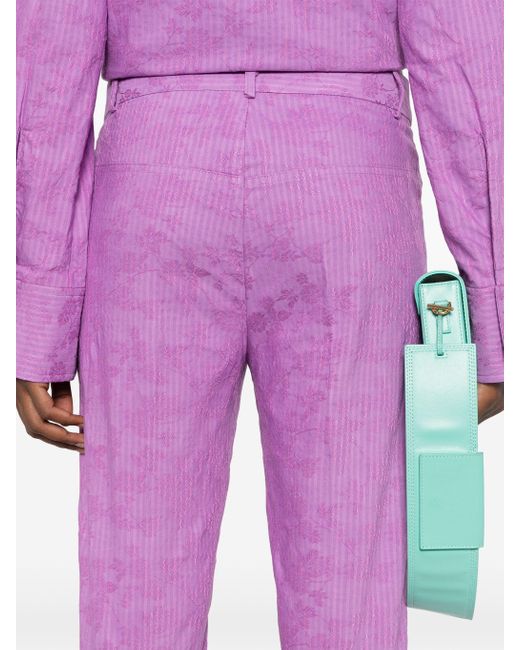 Rodebjer Purple Miso Stripe Pants Slim Cropped 2400362