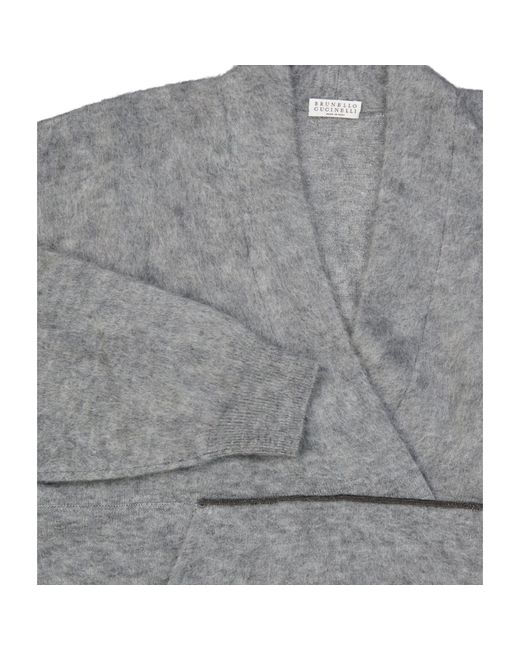 Brunello Cucinelli Gray Mohair Wool Pullover