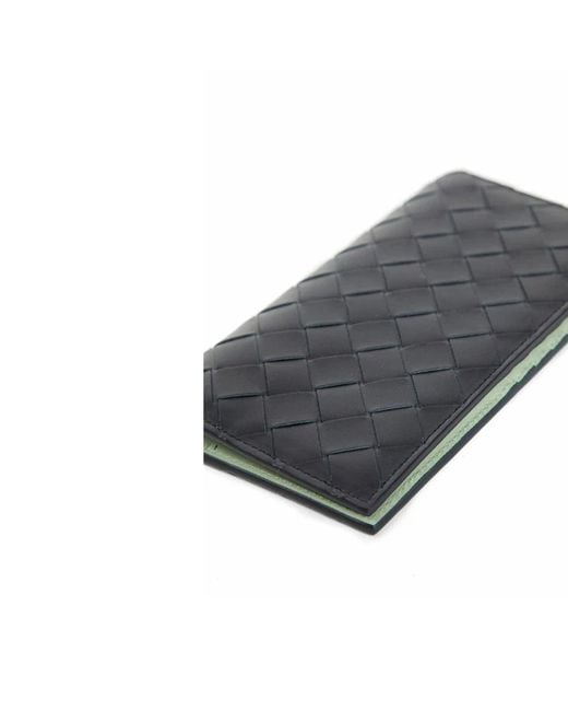 Bottega Veneta Black Slim Long Intrecciato Wallet for men