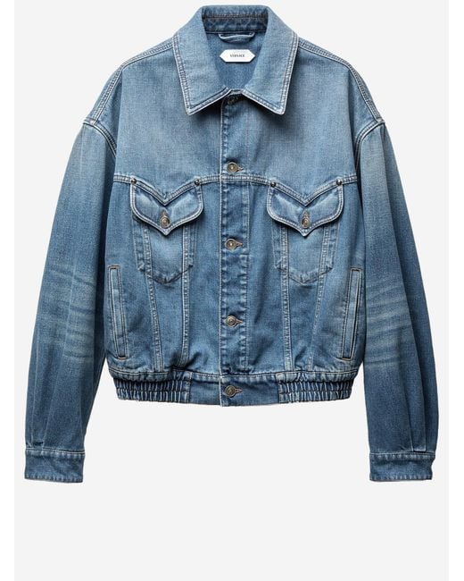 Versace Blue Jacket Cotton