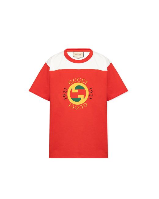 Logotipo t camiseta Gucci de hombre de color Rojo | Lyst