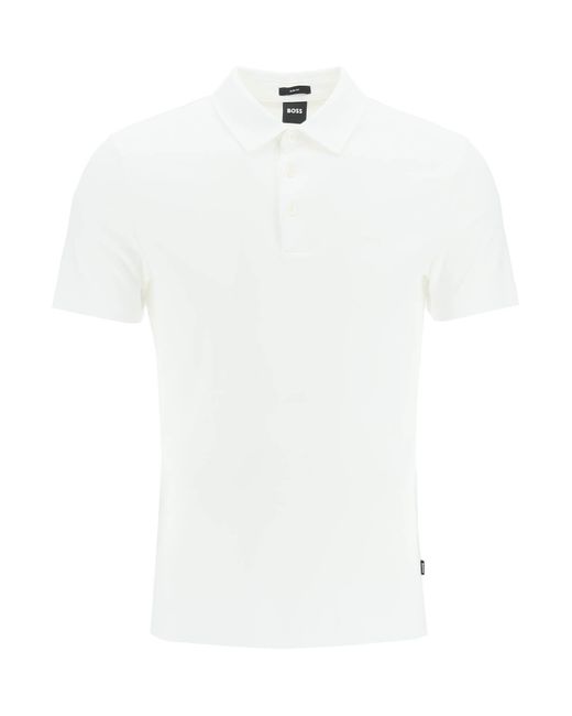 Slim Fit Jersey Polo BOSS by HUGO BOSS pour homme en coloris Blanc | Lyst