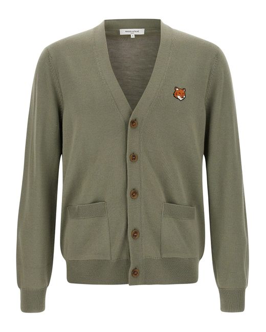 Maison Kitsuné Fox Wead' Cardigan in Green für Herren