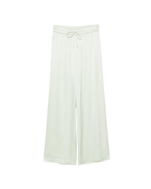 Alice + Olivia White Kenley Wide Leg Trousers