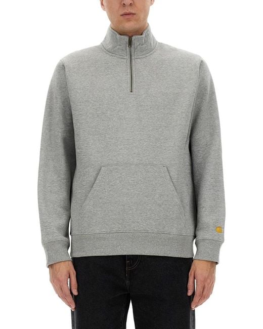 Carhartt Gray Half Zipper Sweatshirt for men
