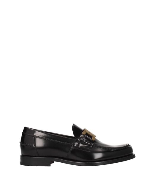 Tod's Black Moccasins Leather