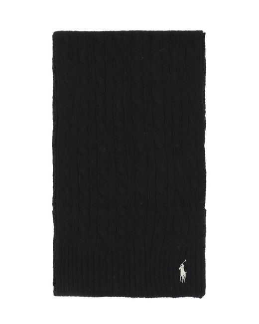 Laine et écharpe en tricot en cachemire Polo Ralph Lauren en coloris Black
