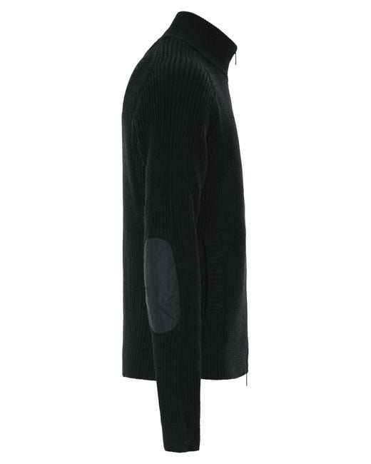 Premiata Black Wool Cardigan With Zip for men