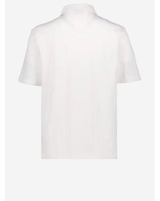 Boss White Cotton Polo Shirt With Logo for men