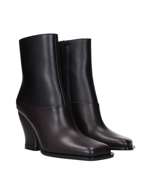 Loewe Black Stivaletti Onda Donna Pelle Nero/Marrone
