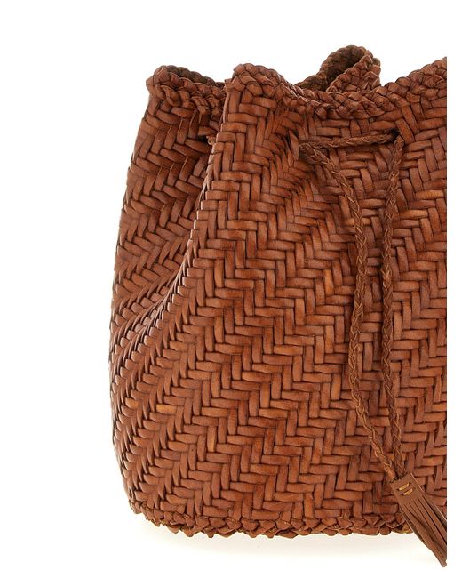 Dragon Diffusion Brown 'Pompom Double Jump' Bucket Bag