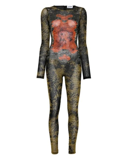 Jean Paul Gaultier Multicolor Abstrakter Print -Overall