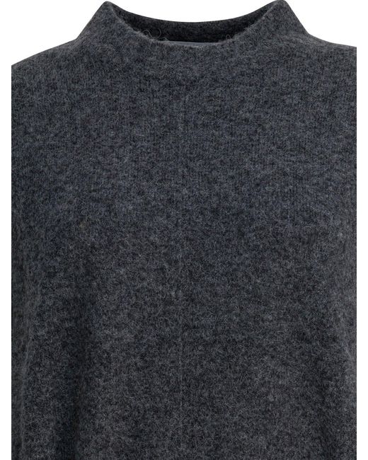 UMARMUNG Gray Wool-blend Crew-neck Sweater Knitwear Grey