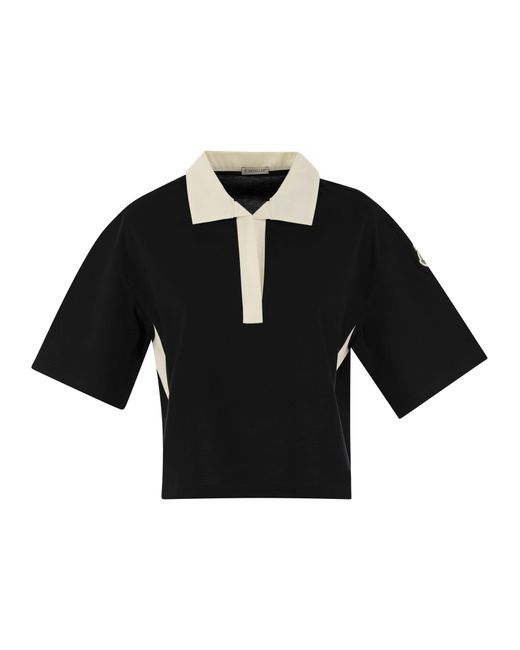 Moncler Black Kurzärärmisches Poloshirt