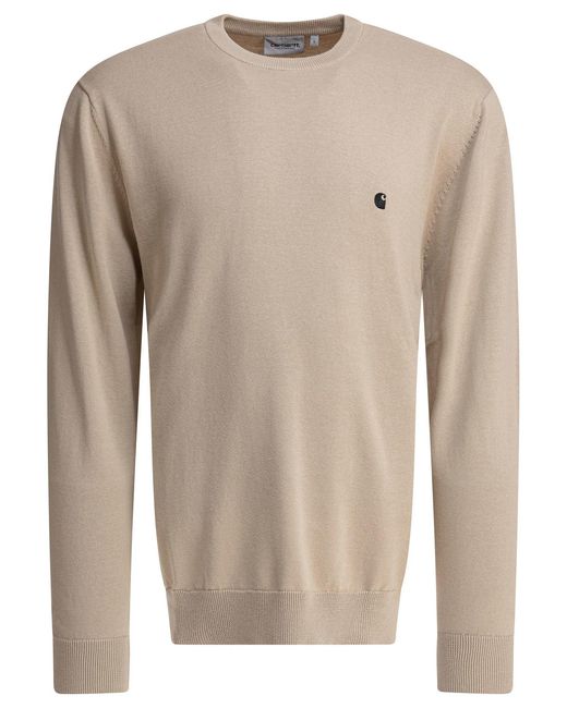 Carhartt Pullover mit Rundhalsausschnitt und Logo in Natural für Herren