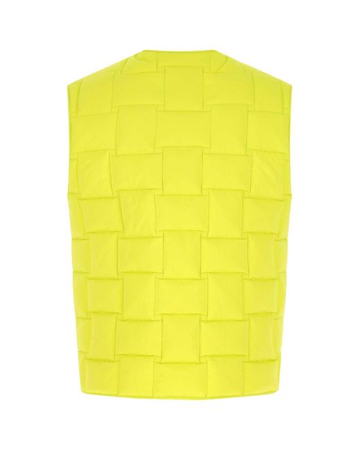Bottega Veneta Yellow Fluo Nylon Padded Vest for men