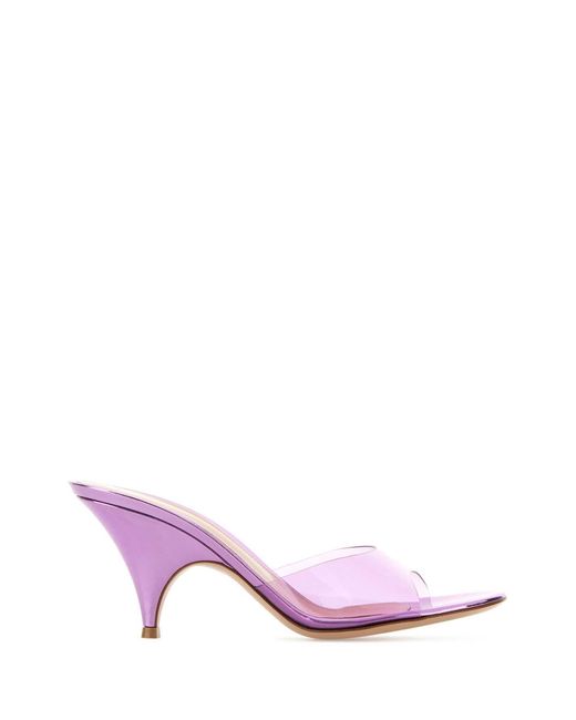 Gianvito Rossi Pink Lilac Pvc Sofia Mules