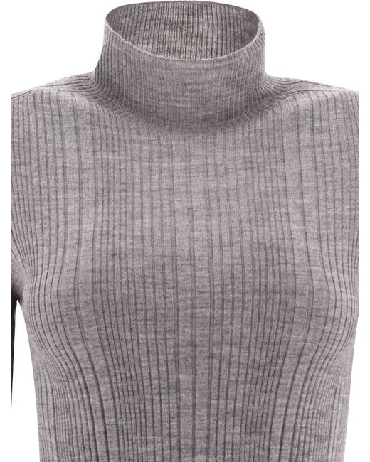 Suéter de cuello de cuello de peserón Peserico de color Gray