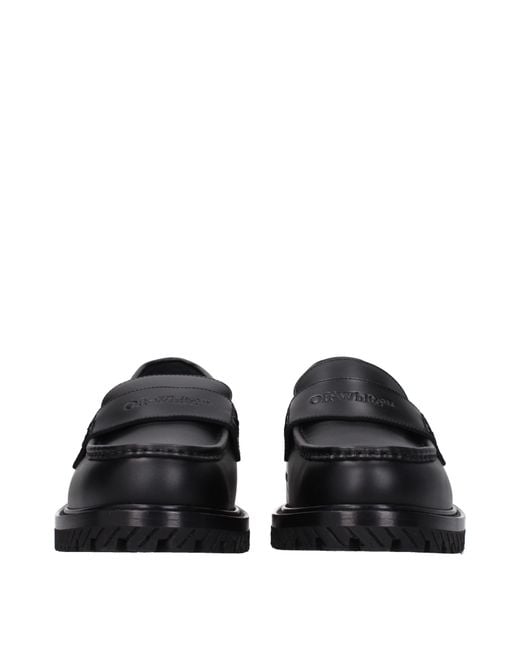 Off-White c/o Virgil Abloh Black Off Military Moccasins Leather