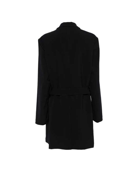 Montecore Black Double-Breasted Coat With Belt for men