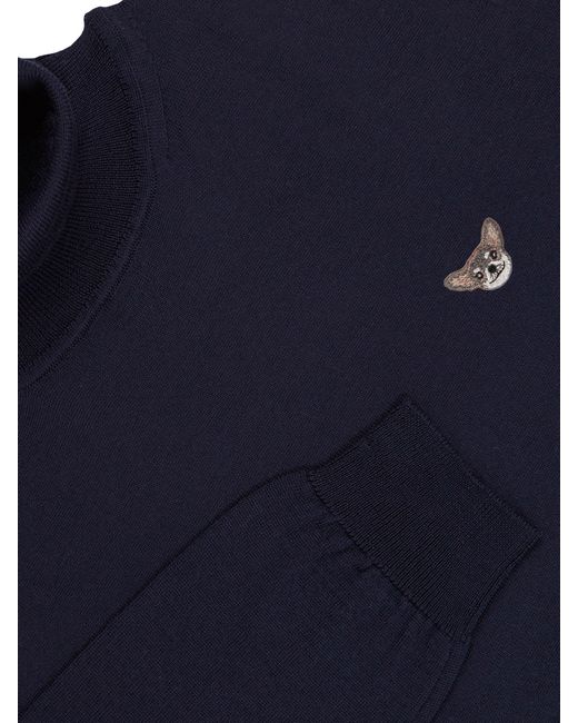 PELO FOUNDATION Blue Collo Alto Merinos Extra Fine Wool Sweater for men