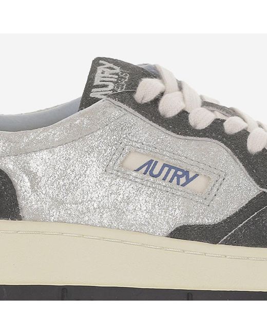 Autry Gray Suede Insert Leather Sneakers