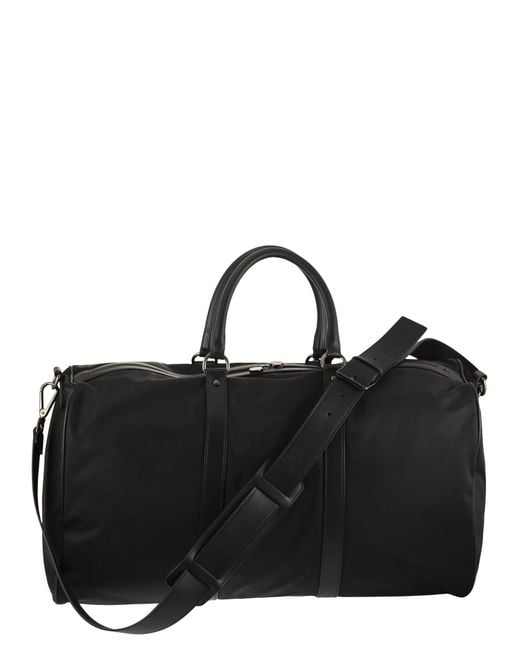 Kiton Black Duffel Bag With Leather Inserts for men