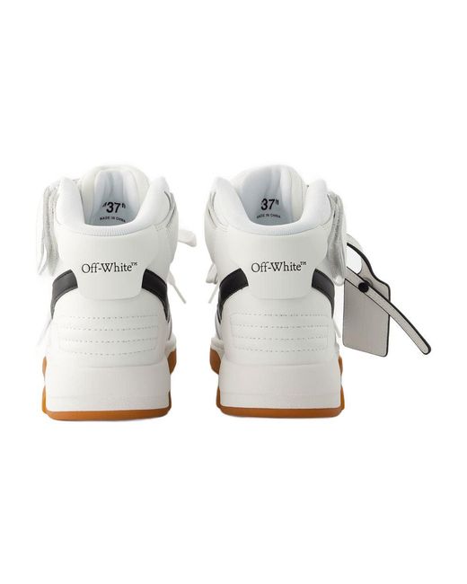 Off-White c/o Virgil Abloh White Out Of Office Mid Top Sneakers Leather