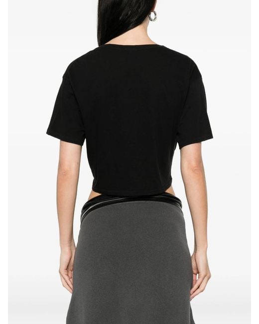 R13 Black Twisted Front Tee