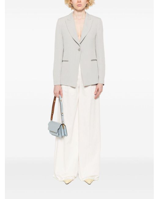 Emporio Armani White Single Breasted Blazerjacke