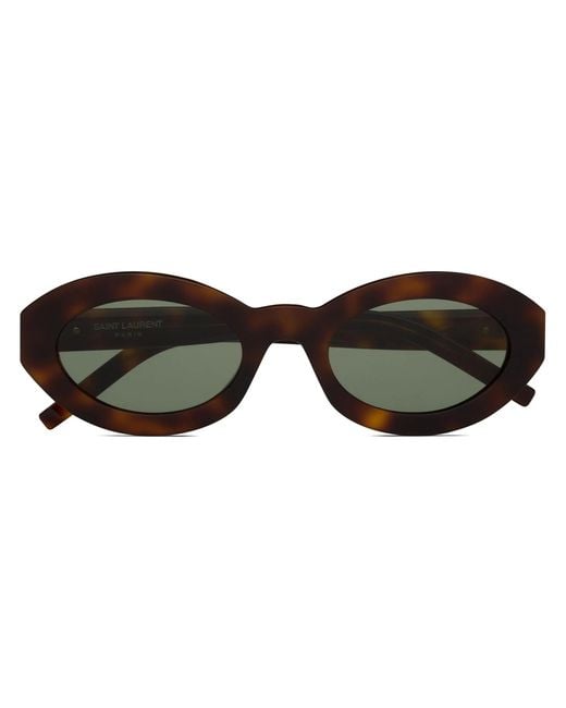 Saint Laurent Black Sl M136 Oval Frame Sunglasses for men