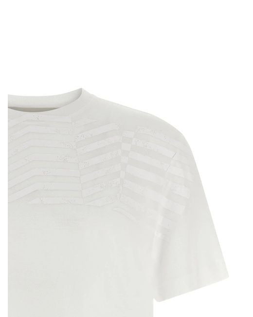 Golden Goose Deluxe Brand White Journey Regular T-Shirt Jersey Tencel With Flag Print