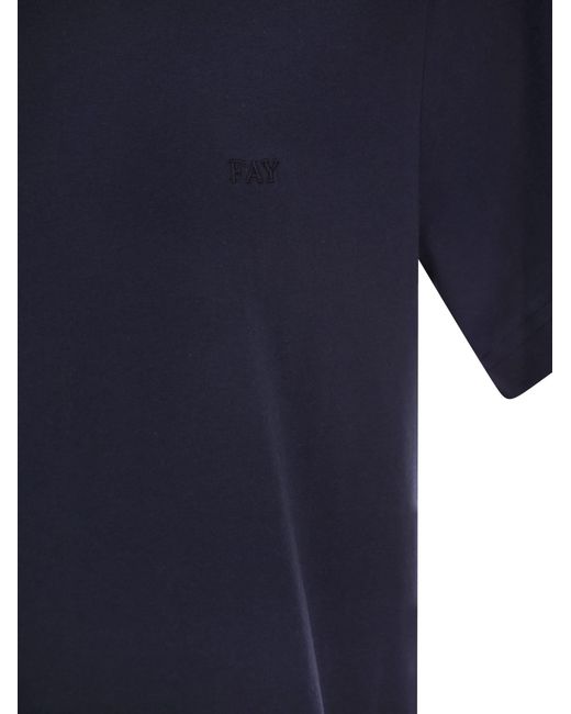 Fay Cotton T -Shirt in Blue für Herren