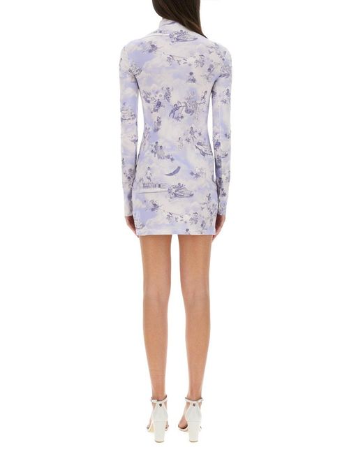 Off-White c/o Virgil Abloh Gray "serenity" Short Dress