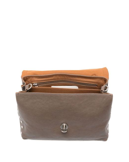 Zanellato Brown Postina Tabacco Baby Leather Handbag