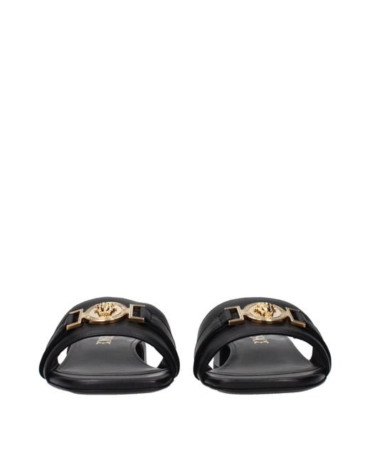 Versace Black Sandals And Clogs Leather