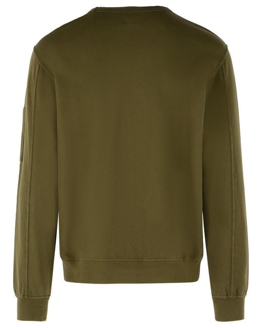 C P Company Green Cotton Sweater for men