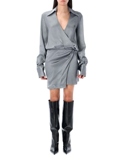 Les robes attico gris The Attico en coloris Gray